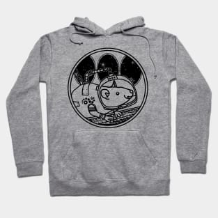 Space Rat in Spaceship SciFi Line Drawing Hoodie